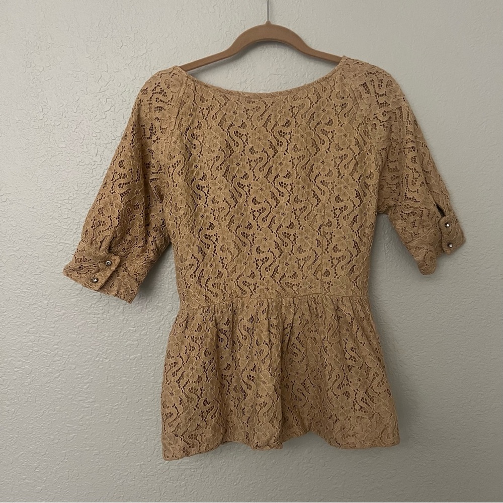 Vintage Lace Jacket Top with Rhinestone Button Details - Picture 2 of 11
